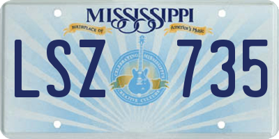 MS license plate LSZ735