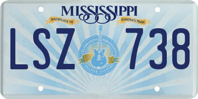 MS license plate LSZ738