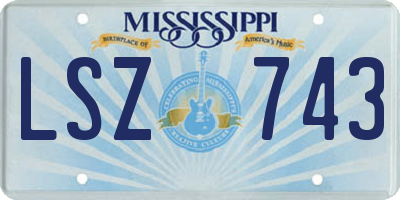 MS license plate LSZ743