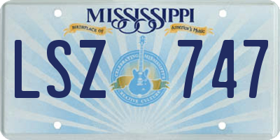 MS license plate LSZ747