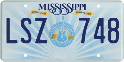 MS license plate LSZ748