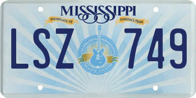 MS license plate LSZ749