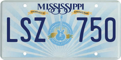 MS license plate LSZ750