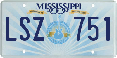 MS license plate LSZ751