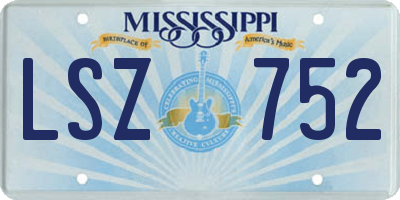 MS license plate LSZ752