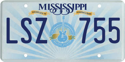 MS license plate LSZ755