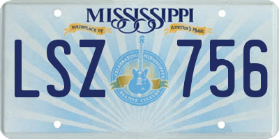 MS license plate LSZ756