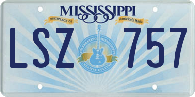 MS license plate LSZ757