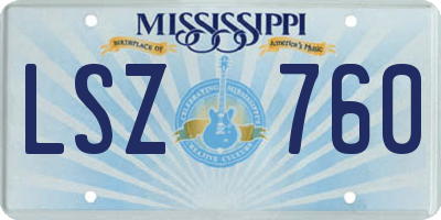 MS license plate LSZ760
