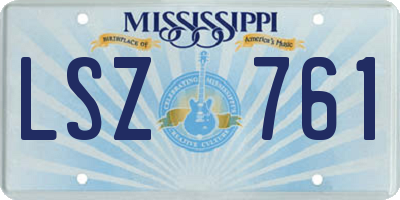 MS license plate LSZ761