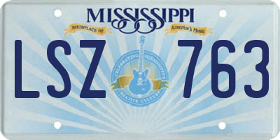 MS license plate LSZ763