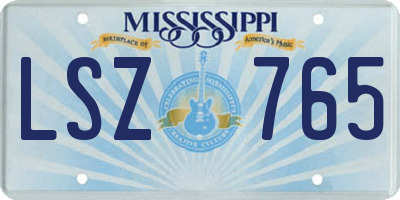 MS license plate LSZ765