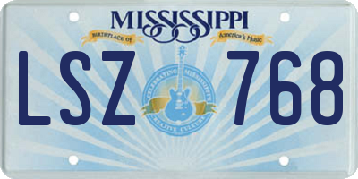 MS license plate LSZ768