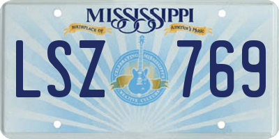 MS license plate LSZ769