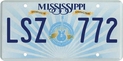 MS license plate LSZ772