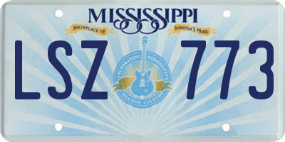 MS license plate LSZ773