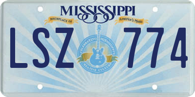 MS license plate LSZ774