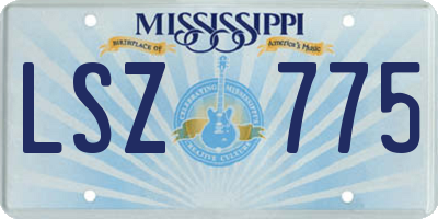 MS license plate LSZ775