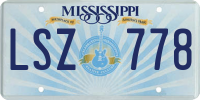 MS license plate LSZ778