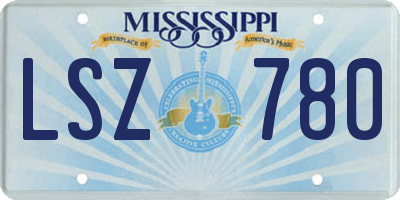 MS license plate LSZ780