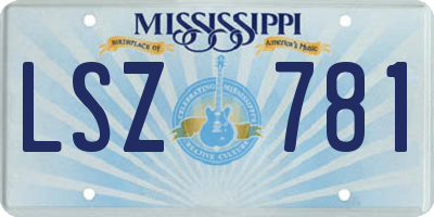 MS license plate LSZ781