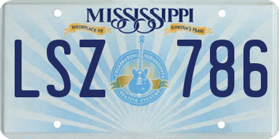 MS license plate LSZ786