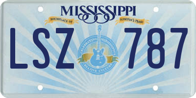 MS license plate LSZ787