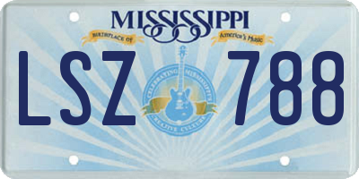MS license plate LSZ788