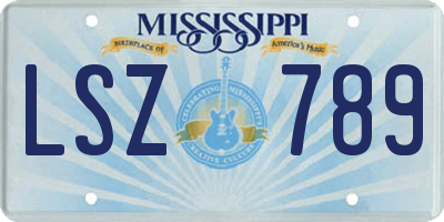 MS license plate LSZ789