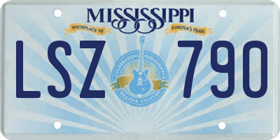 MS license plate LSZ790