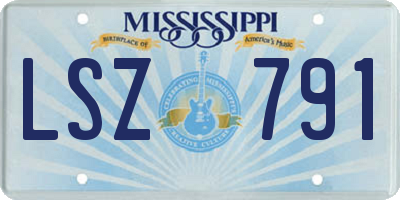 MS license plate LSZ791