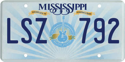 MS license plate LSZ792