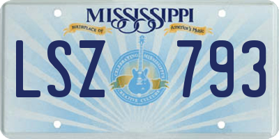 MS license plate LSZ793