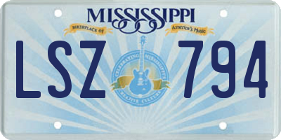 MS license plate LSZ794
