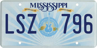 MS license plate LSZ796