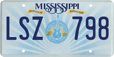 MS license plate LSZ798