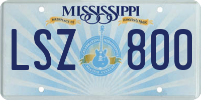 MS license plate LSZ800