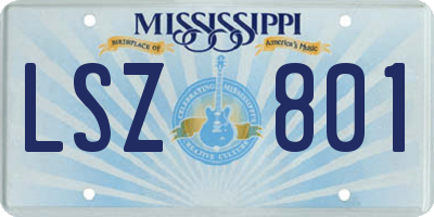 MS license plate LSZ801