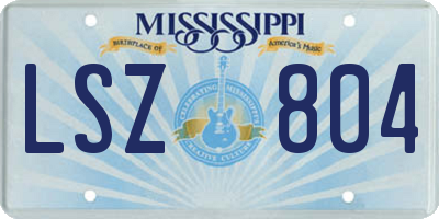 MS license plate LSZ804