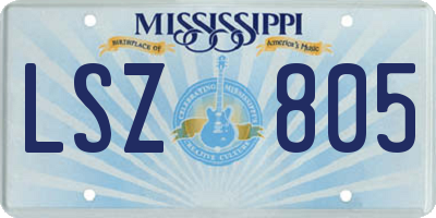 MS license plate LSZ805