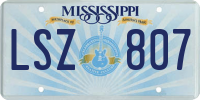 MS license plate LSZ807