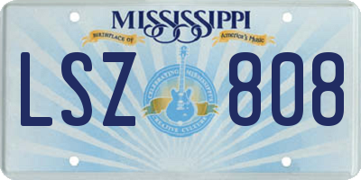 MS license plate LSZ808