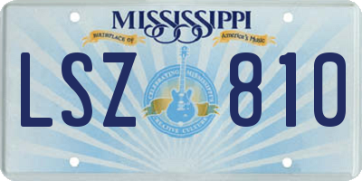 MS license plate LSZ810