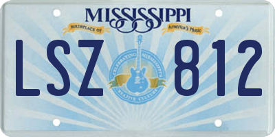 MS license plate LSZ812