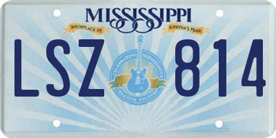 MS license plate LSZ814