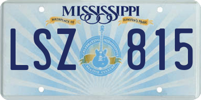 MS license plate LSZ815