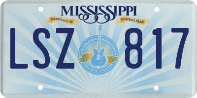 MS license plate LSZ817