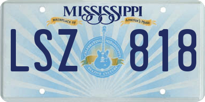 MS license plate LSZ818