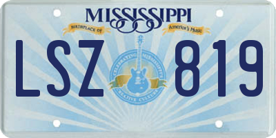 MS license plate LSZ819