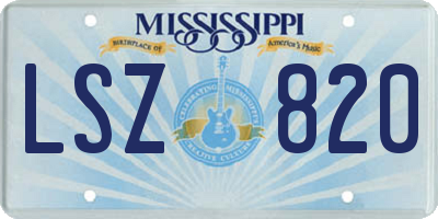 MS license plate LSZ820